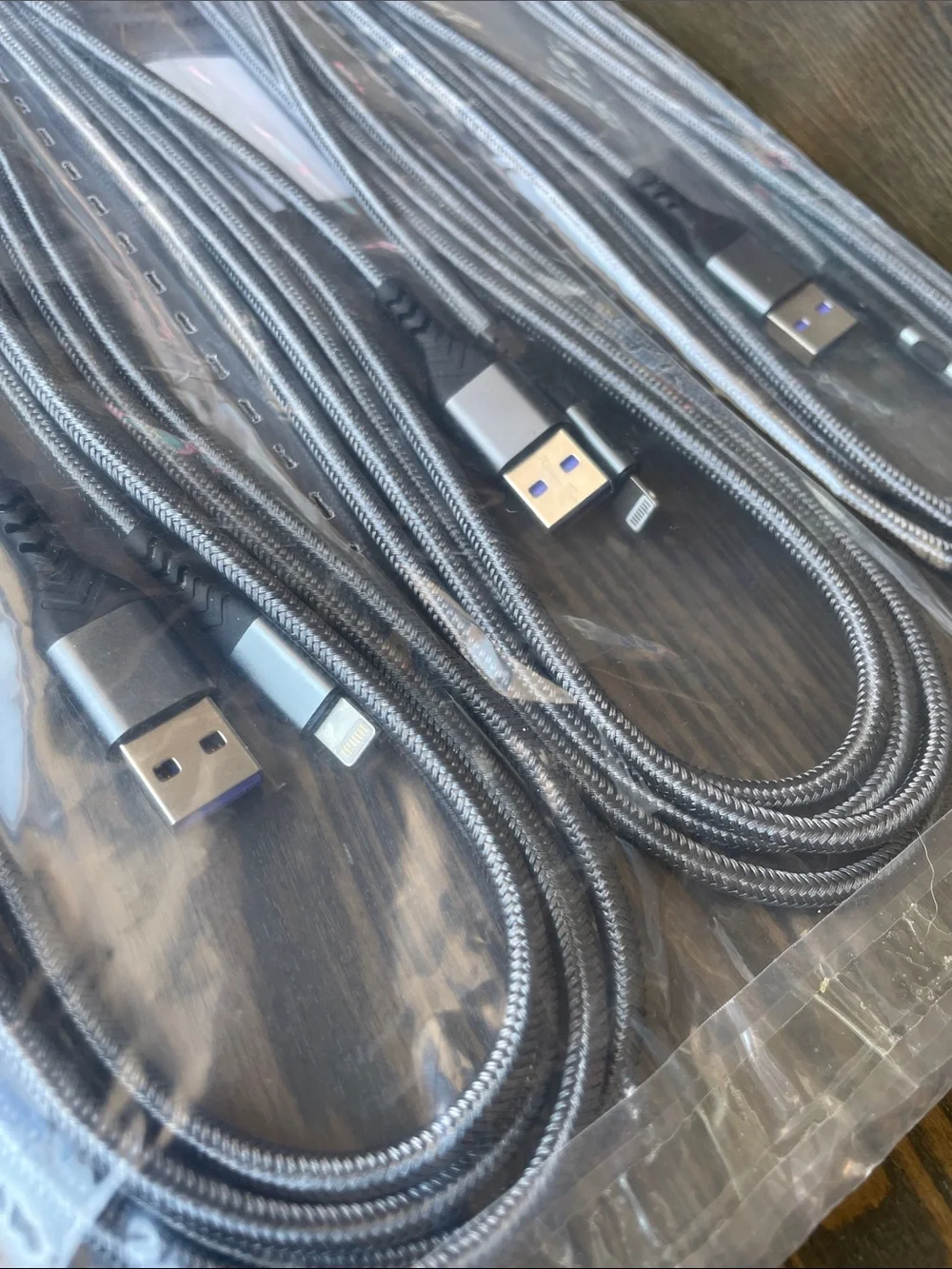 Lightning to USB Charging Cable 3-pack. Universal Braided – Gray